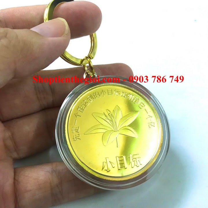 Móc khóa Xu in màu hình con Cọp Vàng 1 Yi Trung Quốc - SP005342